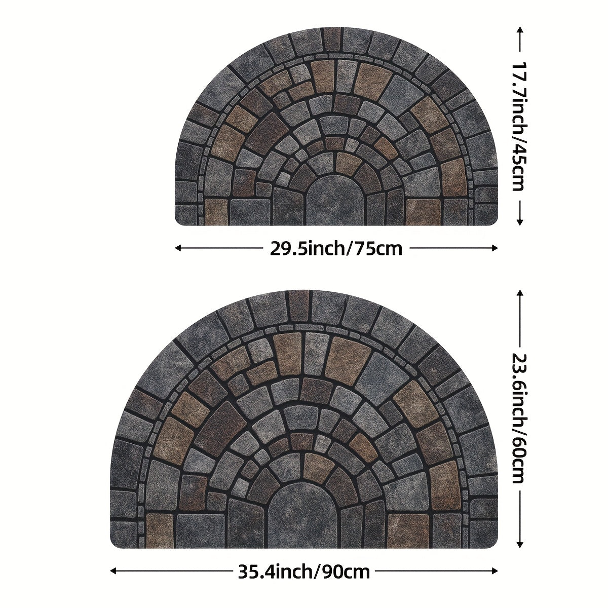Half Circle Mosaic Door Mat Indoor &