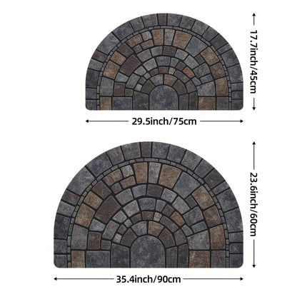 Half Circle Mosaic Door Mat Indoor &