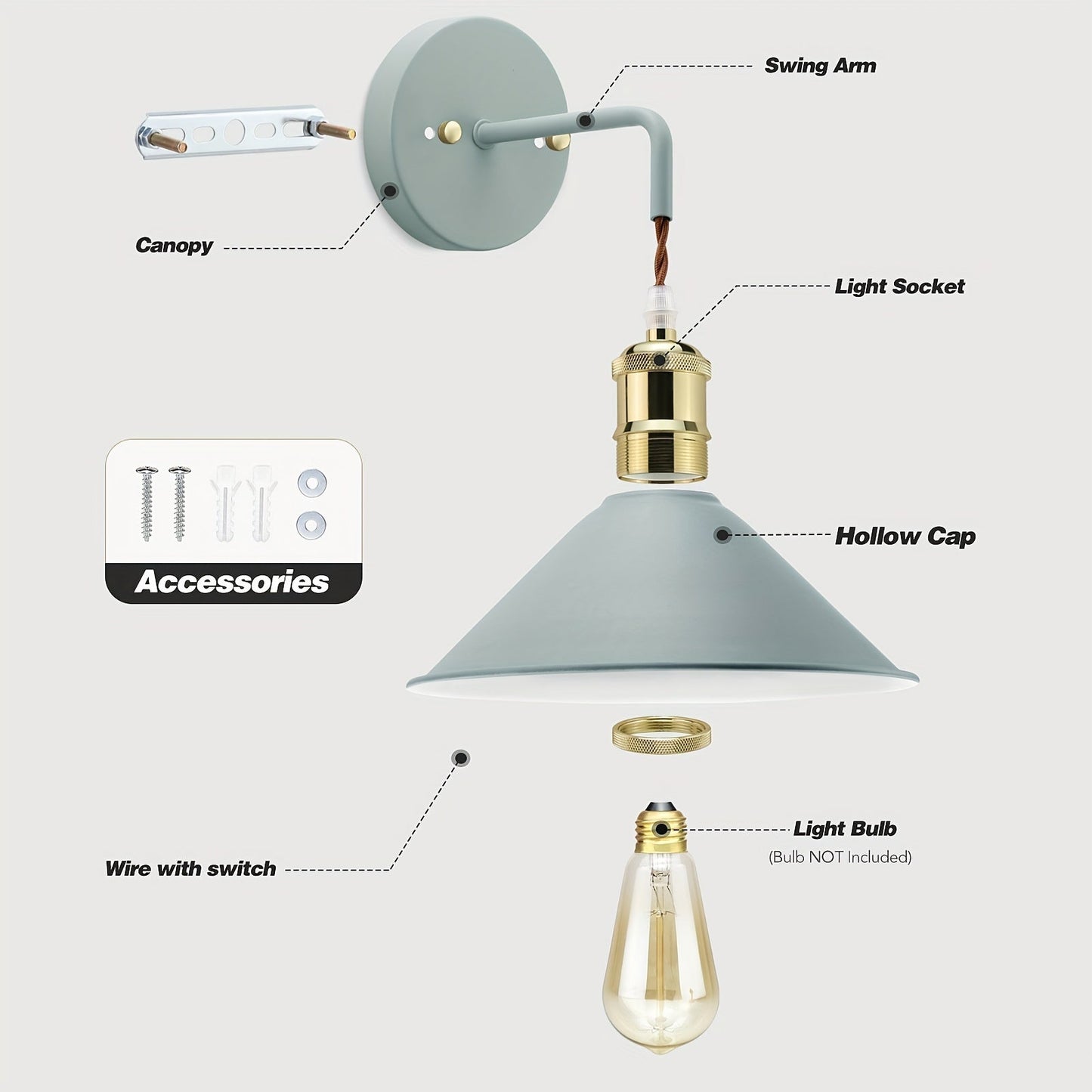 Modern Metal Wall Sconce Industrial Oil