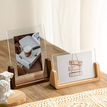 U Shaped Acrylic & Wood Photo Frame