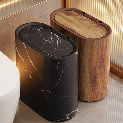 Marble Pattern Trash Can Modern Bathroom &