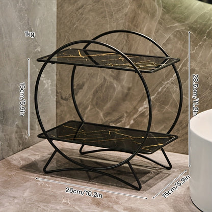 Double Tiered Bathroom Organiser With Cat