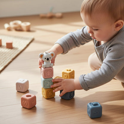 Baby Stacking Toy Sensory Teething Cubes