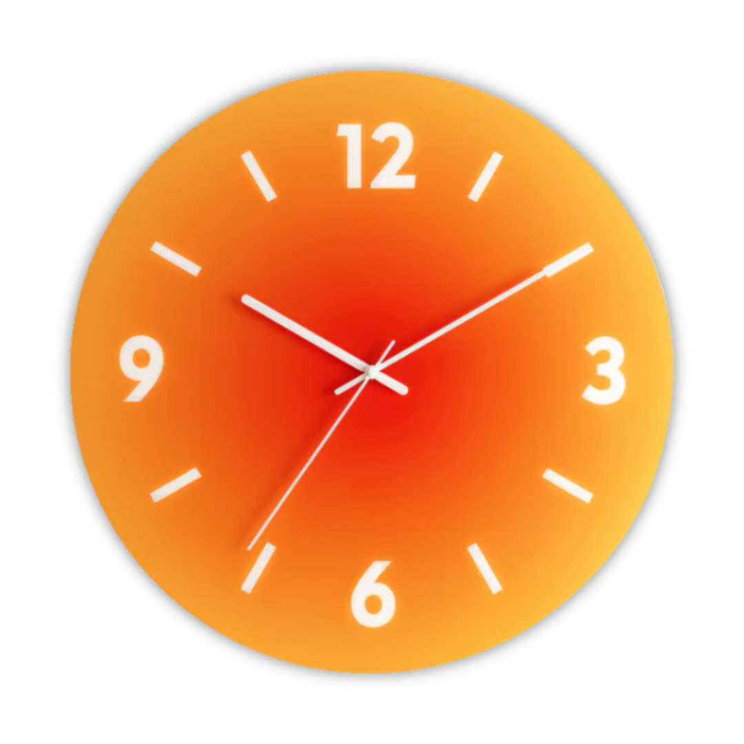 Sunset Glass Wall Clock Modern Gradient
