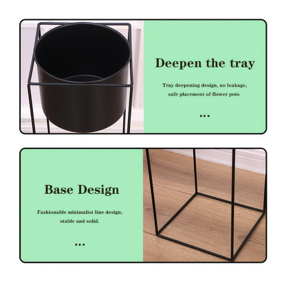 Metal Indoor Plant Stand Modern Black