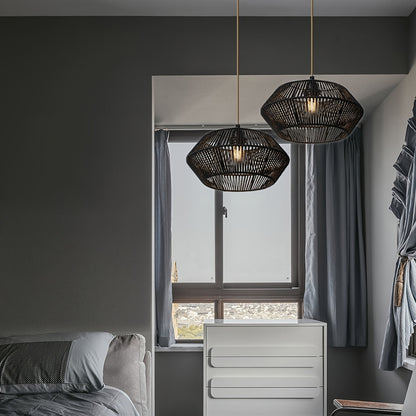 Handwoven Paper Rope Pendant Light Shade