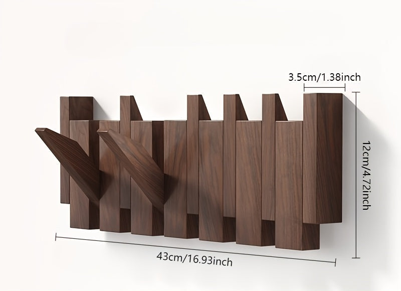 Wooden Wall Hooks Foldable Piano Key Design