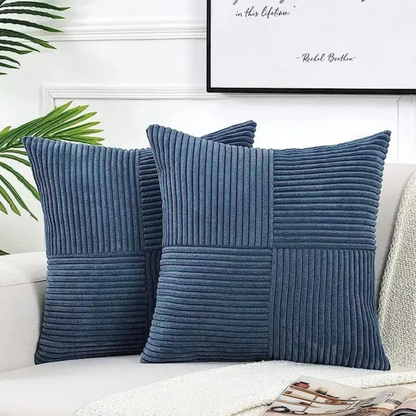 Corduroy Cushion Covers Luxury Striped Throw