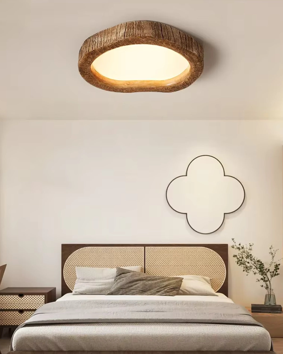 Le Halo Bois Ceiling Light Rustic Wood