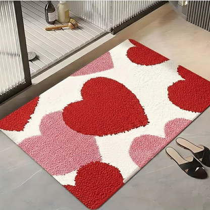 Doormat Heart Pattern Non Slip Polyester