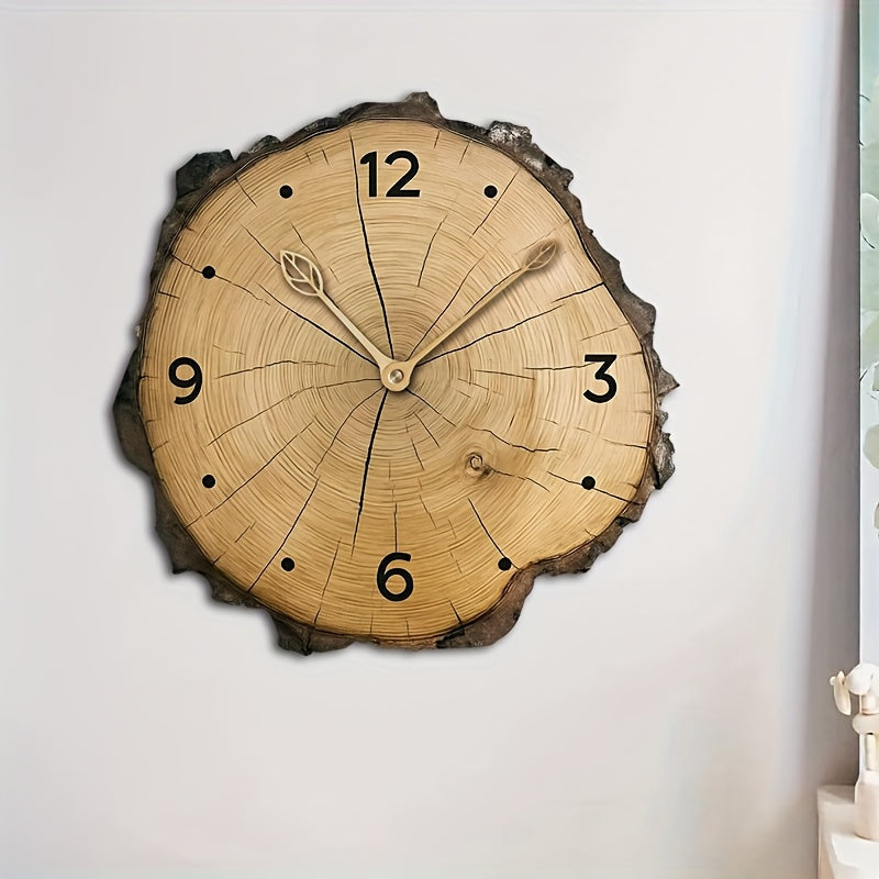 Rustic Wood Slice Wall Clock Natural Log