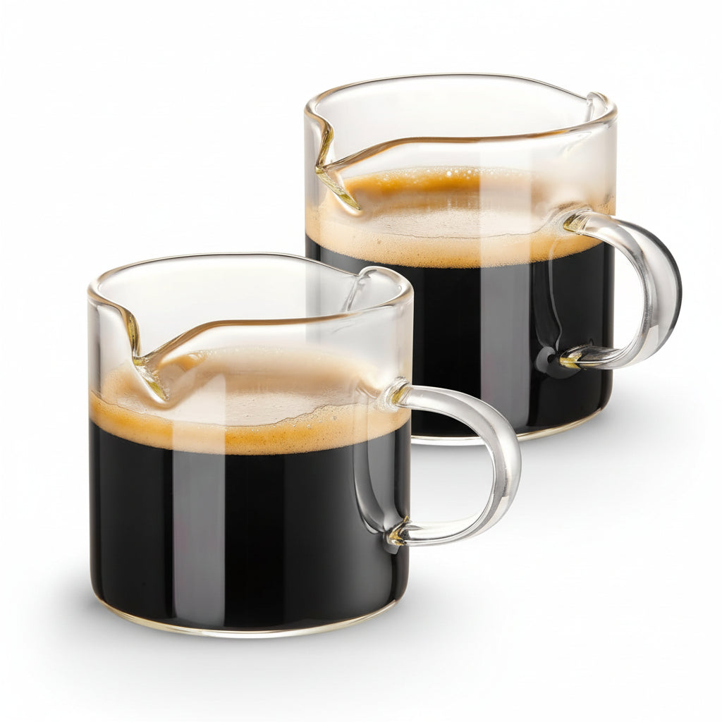 Espresso Cups Glass Double Spout Measuring