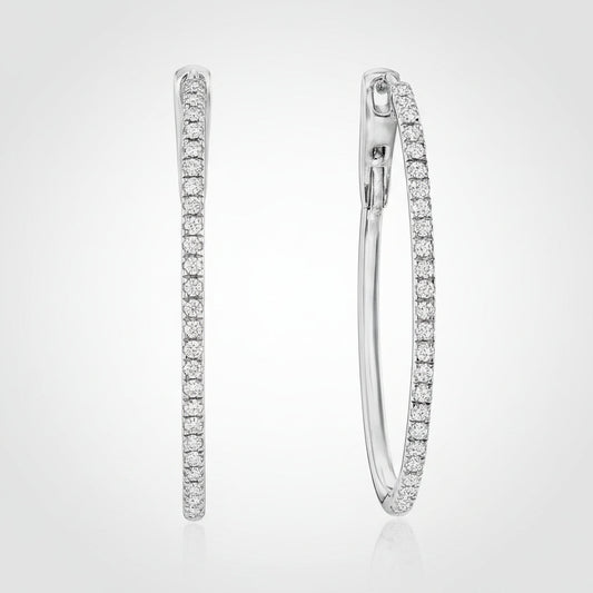 Earrings Mothers Day Gift Diamond Oval Hoop