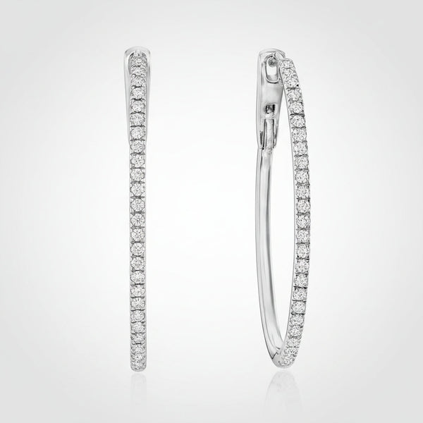 Earrings Mothers Day Gift Diamond Oval Hoop