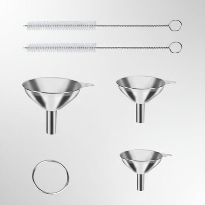 Stainless Steel Funnel Set 3 Sizes Kitchen