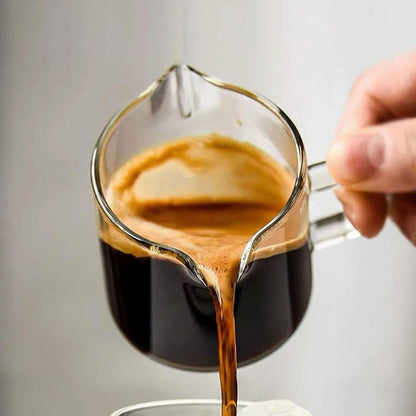 Espresso Cups Glass Double Spout Measuring