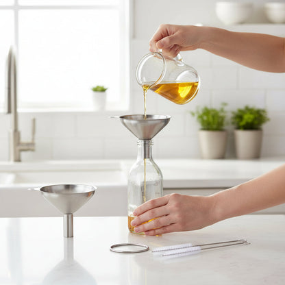 Stainless Steel Funnel Set 3 Sizes Kitchen