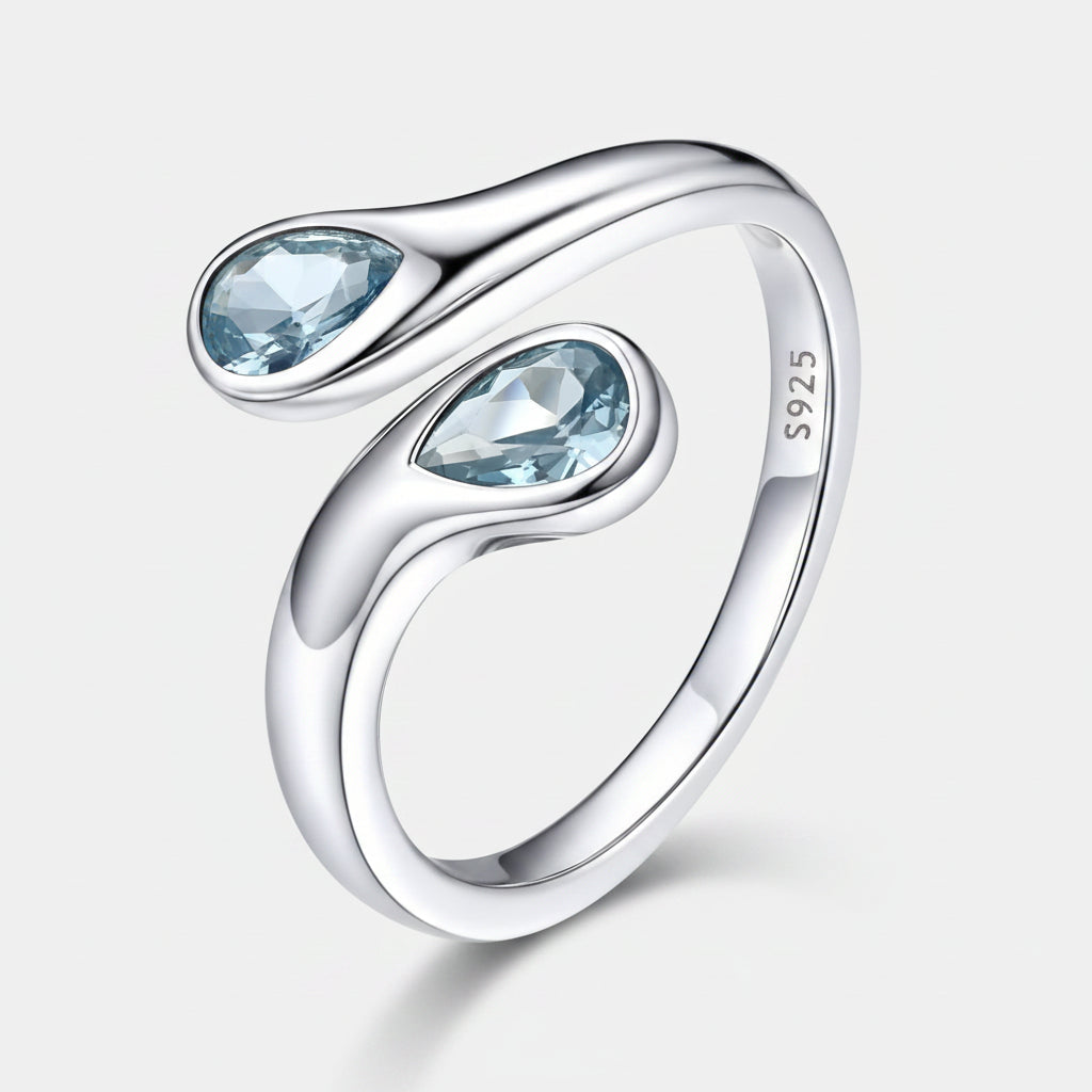 Mothers Day Birthstone Ring Dainty Silver