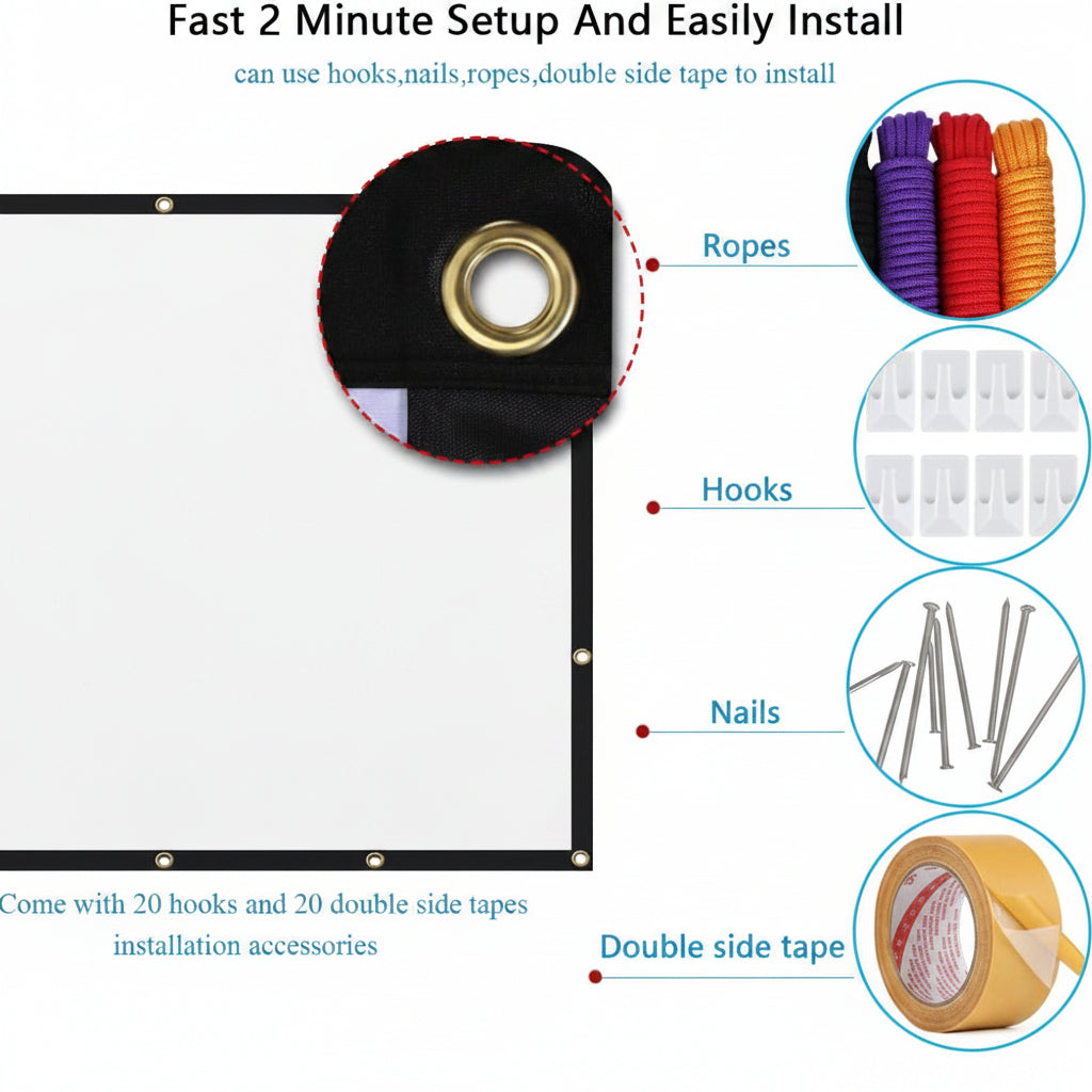 Portable 120 Inch Projector Screen Outdoor