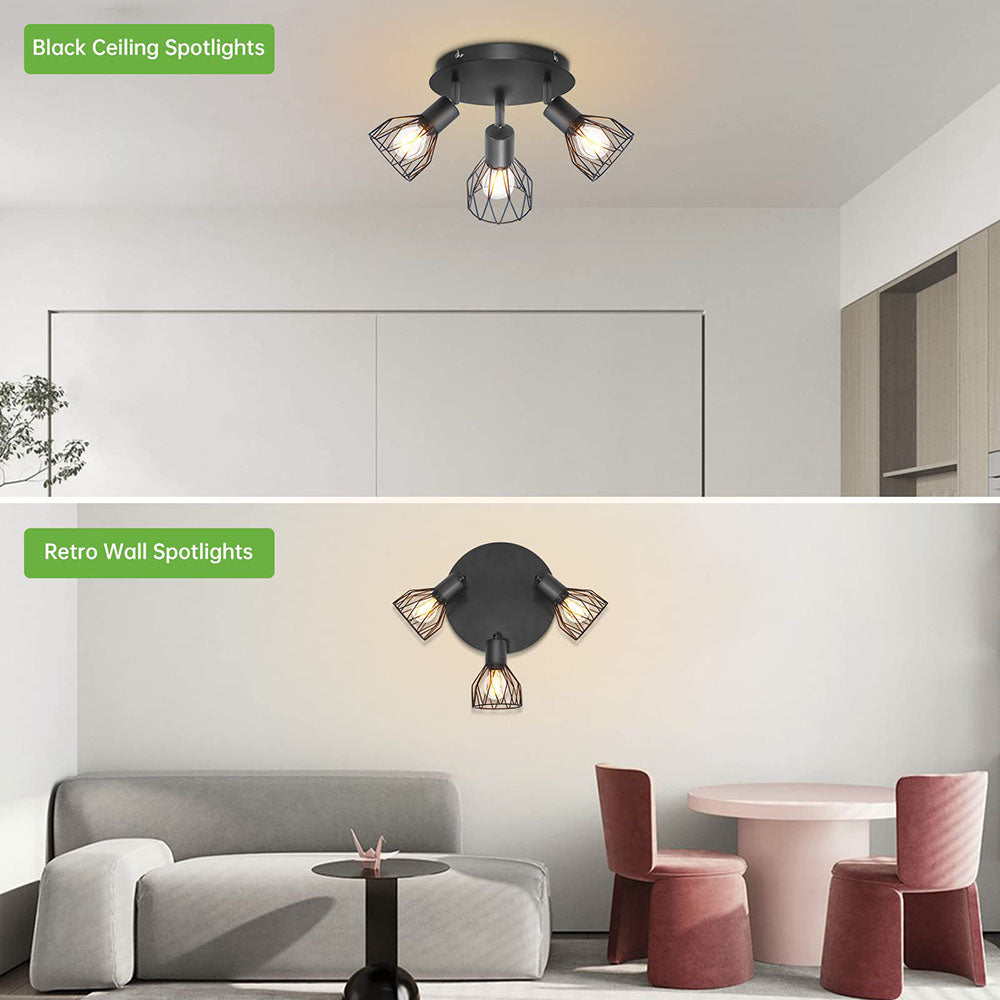 Industrial Adjustable Black Spotlight