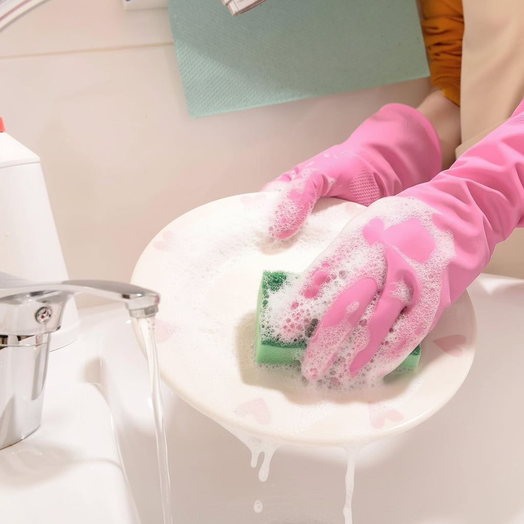 Rubber Gloves Set Kitchen Cleaning Gardening