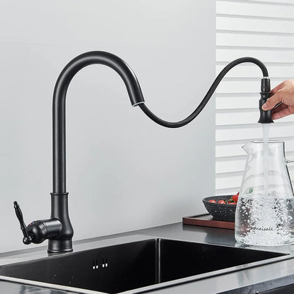 Kitchen Faucet Brass Vintage Swivel Spout