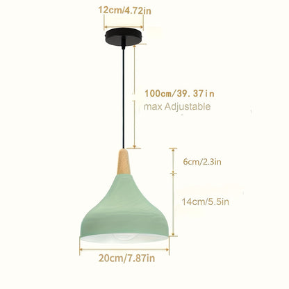 Modern Teardrop Pendant Light Metal & Wood