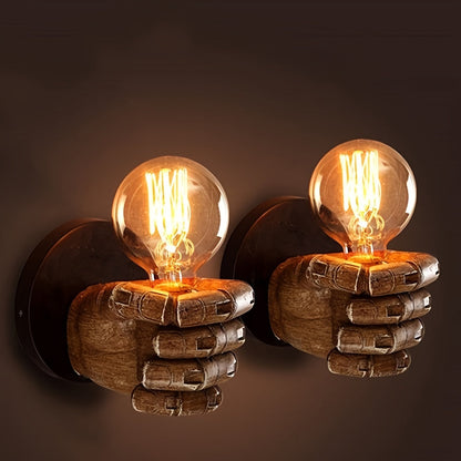 Industrial Hand Wall Lamp Resin E26 Wall