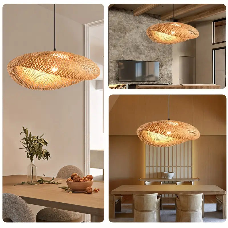 Bambooboho Handwoven Bohemian Rattan Pendant