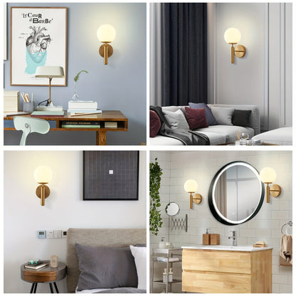 Modern Glass Wall Sconce Elegant Metal