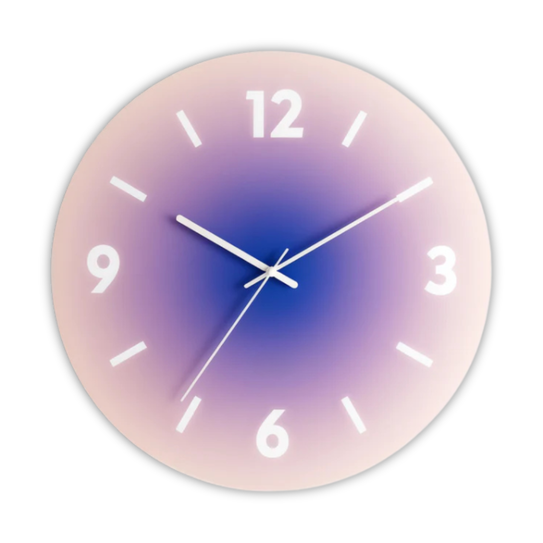 Sunset Glass Wall Clock Modern Gradient