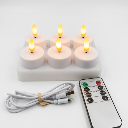 LED Candles Flameless Set Remote Timer USB
