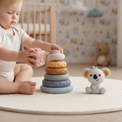 Baby Stacking Toy Sensory Teething Cubes