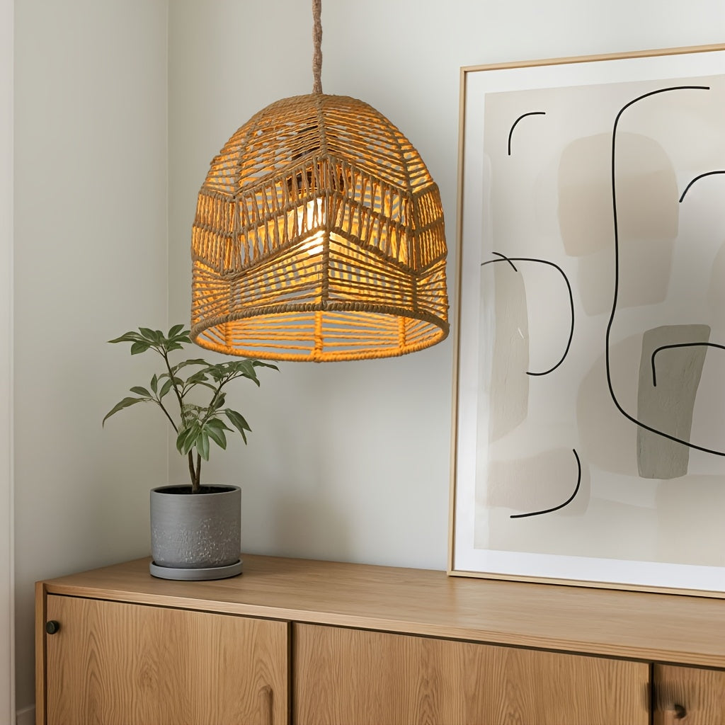 Handwoven Rope Pendant Shade Rustic