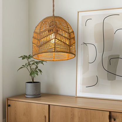 Handwoven Rope Pendant Shade Rustic
