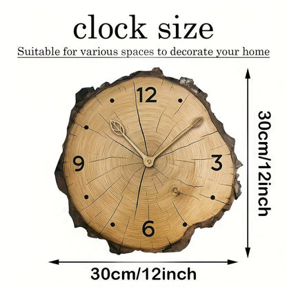 Rustic Wood Slice Wall Clock Natural Log