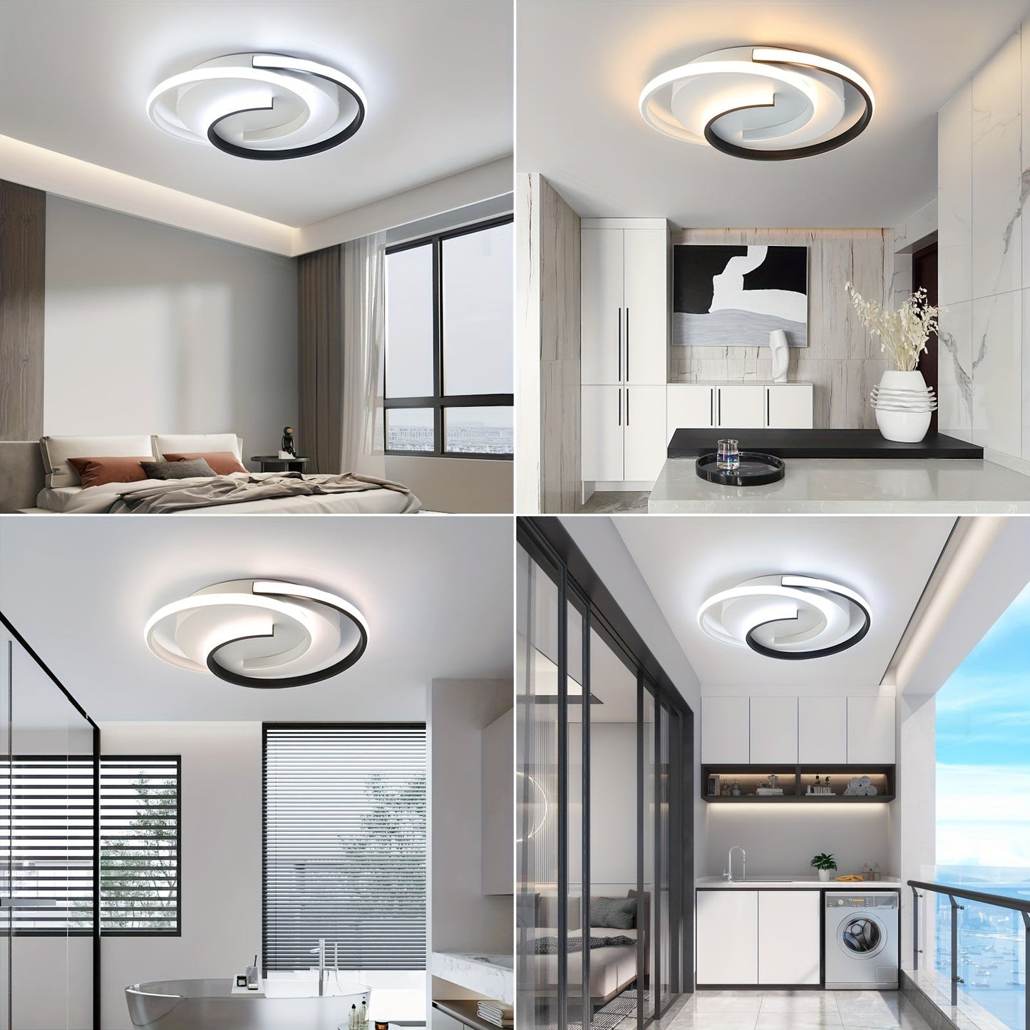 Modern Spiral LED Ceiling Light Minimalist