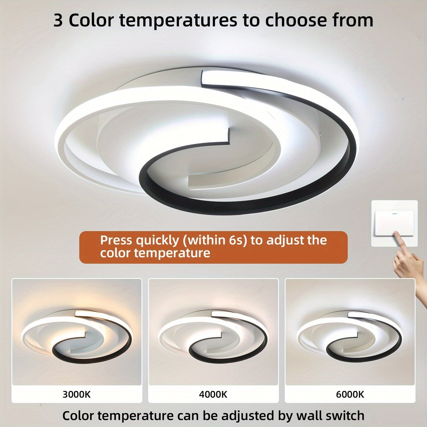 Modern Spiral LED Ceiling Light Minimalist