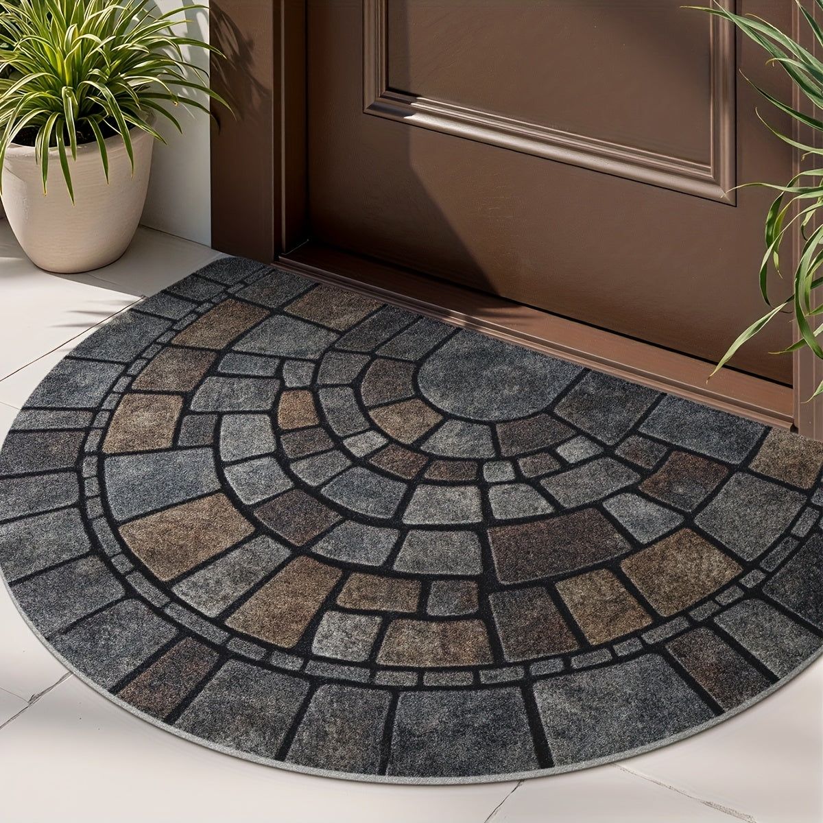 Half Circle Mosaic Door Mat Indoor &