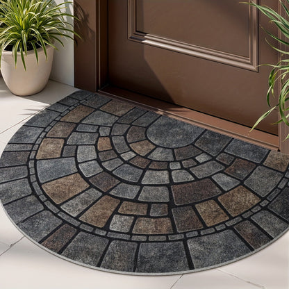 Half Circle Mosaic Door Mat Indoor &