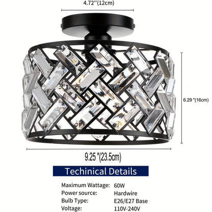 Modern Crystal Semi Flush Mount Ceiling