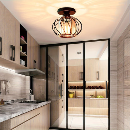 Modern Industrial Cage Ceiling Light Elegant