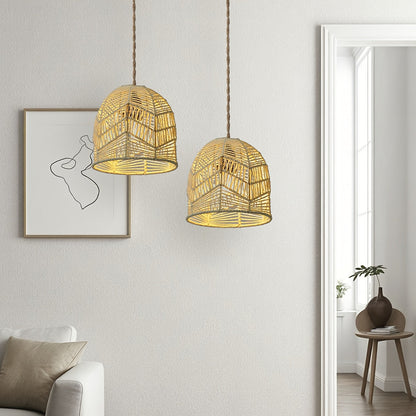 Handwoven Rope Pendant Shade Rustic