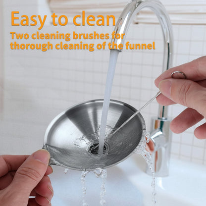 Stainless Steel Funnel Set 3 Sizes Kitchen