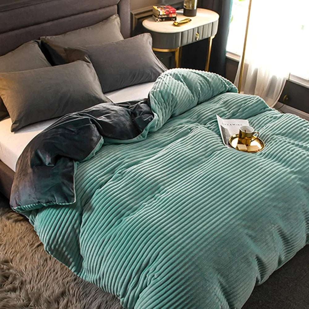 Bedding Duvet Cover Set Plush Style Winter