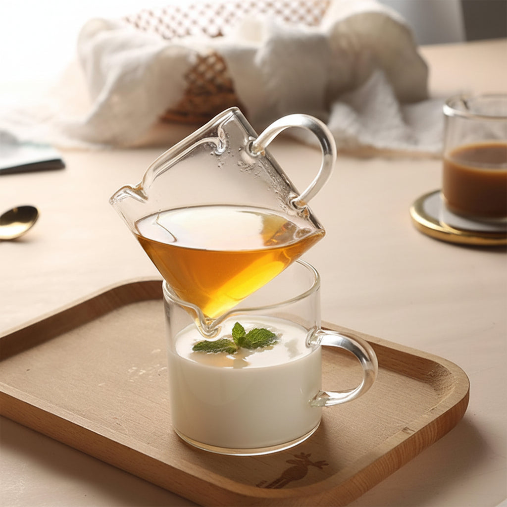 Espresso Cups Glass Double Spout Measuring