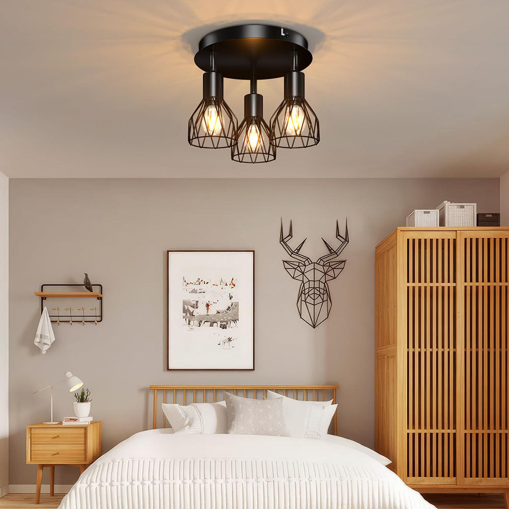 Industrial Adjustable Black Spotlight