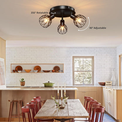 Industrial Adjustable Black Spotlight