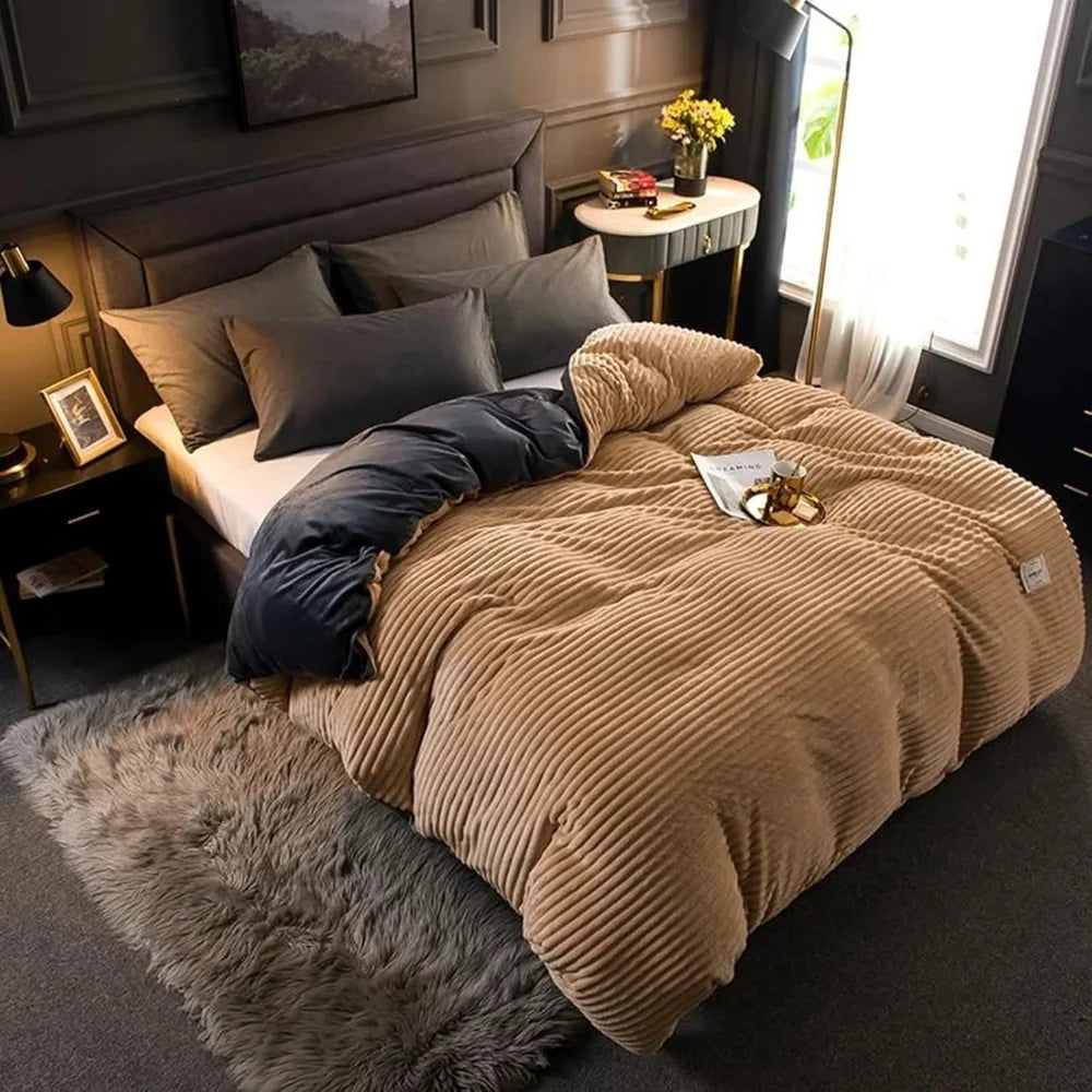 Bedding Duvet Cover Set Plush Style Winter