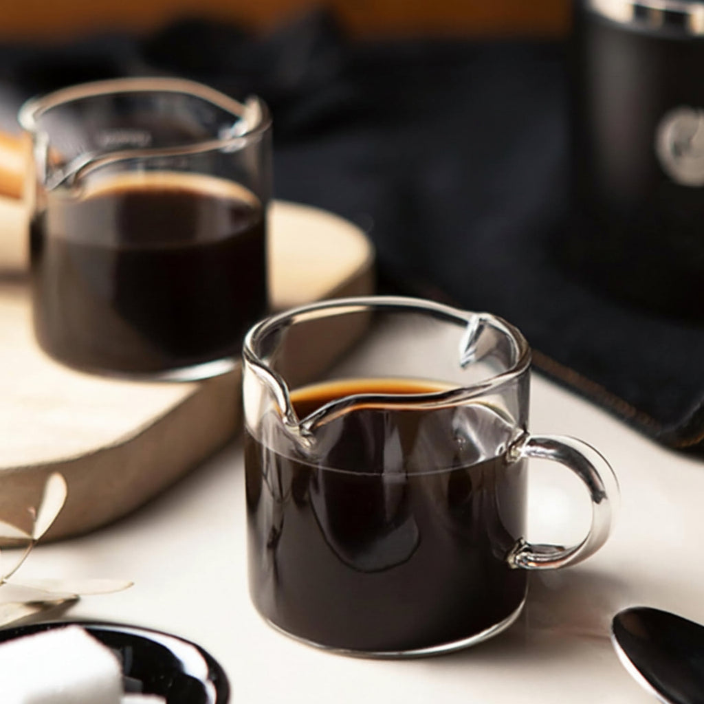 Espresso Cups Glass Double Spout Measuring